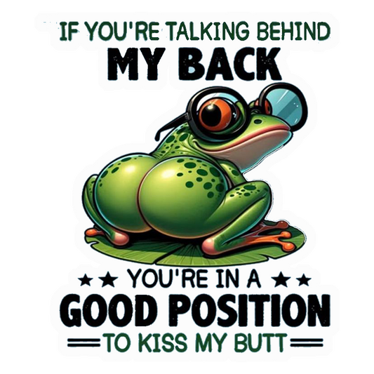 Kiss My Butt Frog Premium Vinyl Stickers