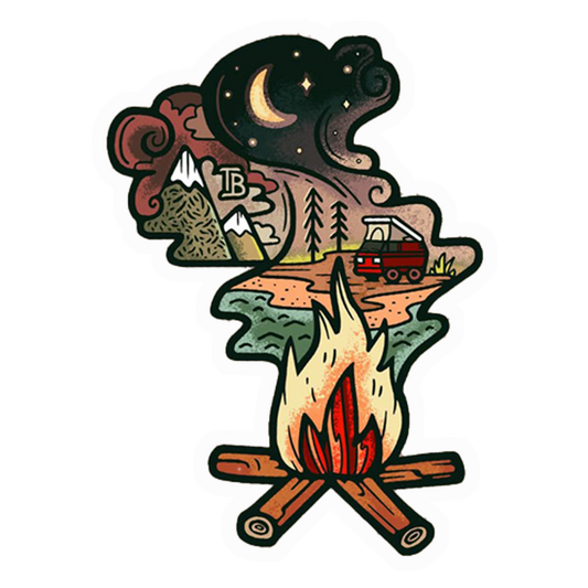 Campfire Adventure Night Premium Vinyl Stickers
