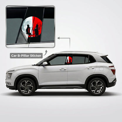 Naruto Sasuke Back Off Car B-Pillar Wrap on Hyundai Creta