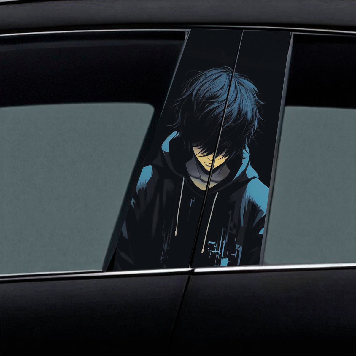 Sad Anime Boy Car B-Pillar Wrap