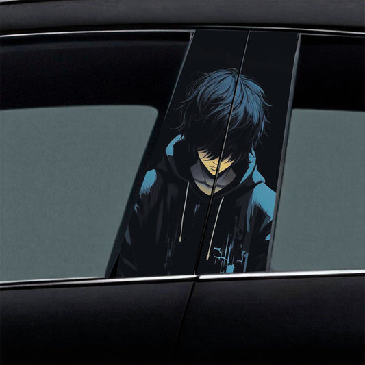 Sad Anime Boy Car B-Pillar Wrap
