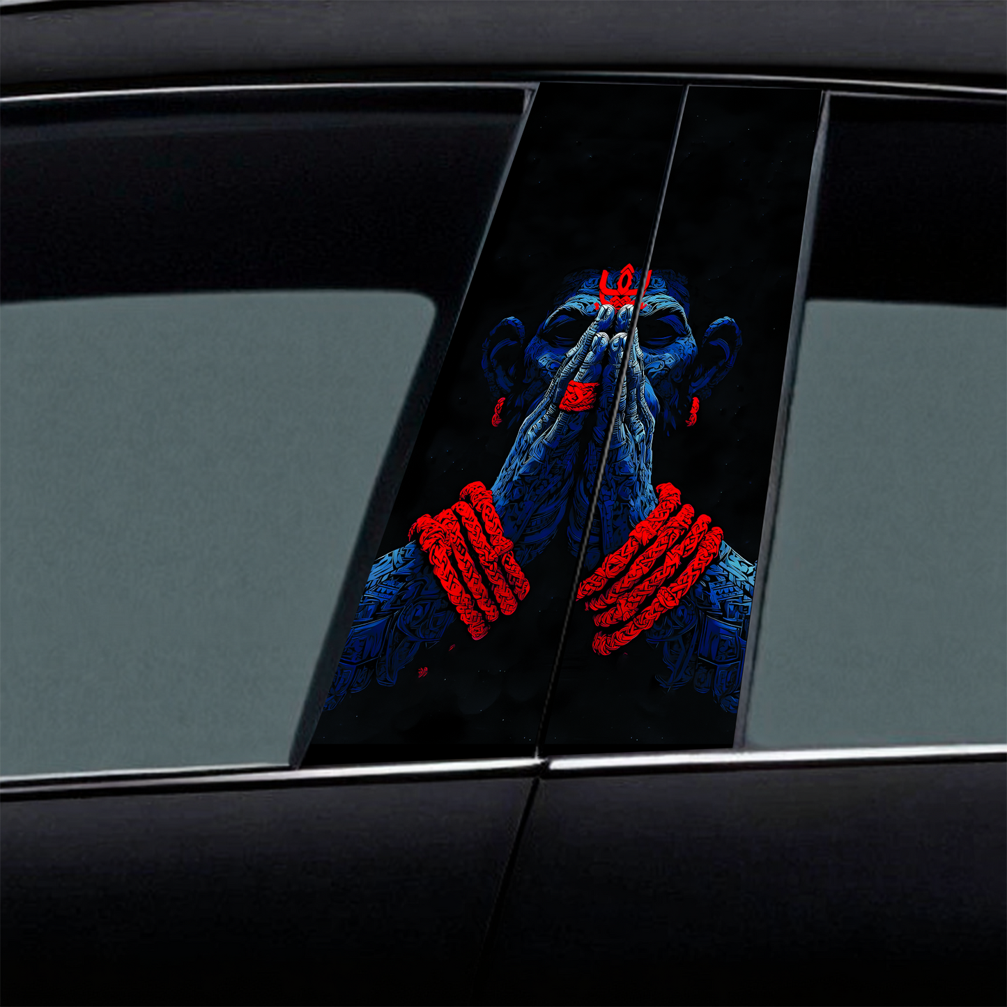 Hanuman Pranam Mudra Car B-Pillar Wrap
