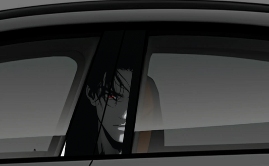 Dark Anime Mysterious Man Red Eye Car Pillar Wrap