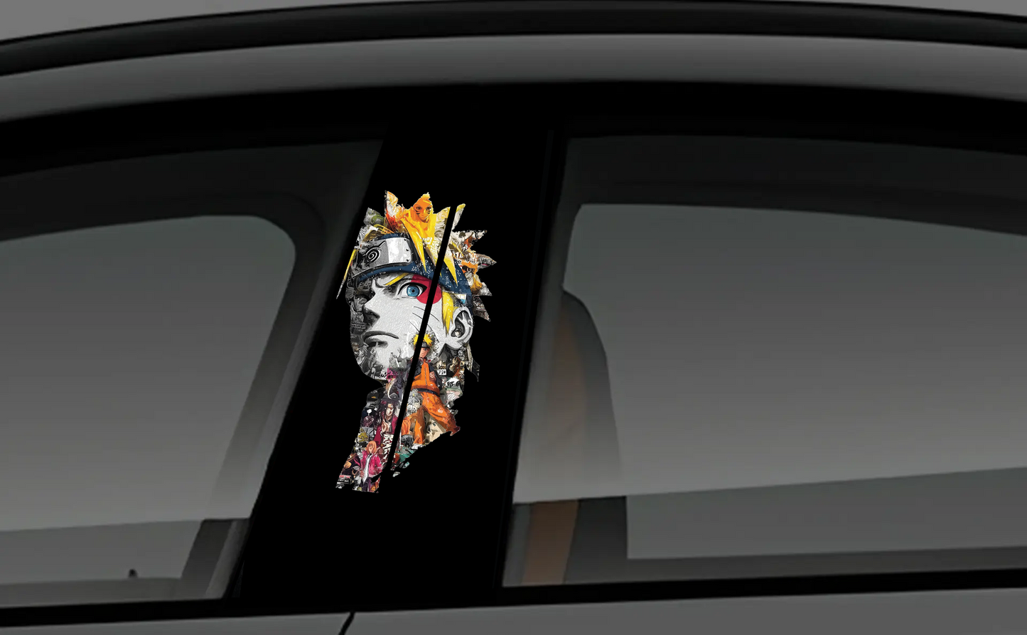 Naruto Uzumaki Manga Collage Car B-Pillar Vinyl Decal
