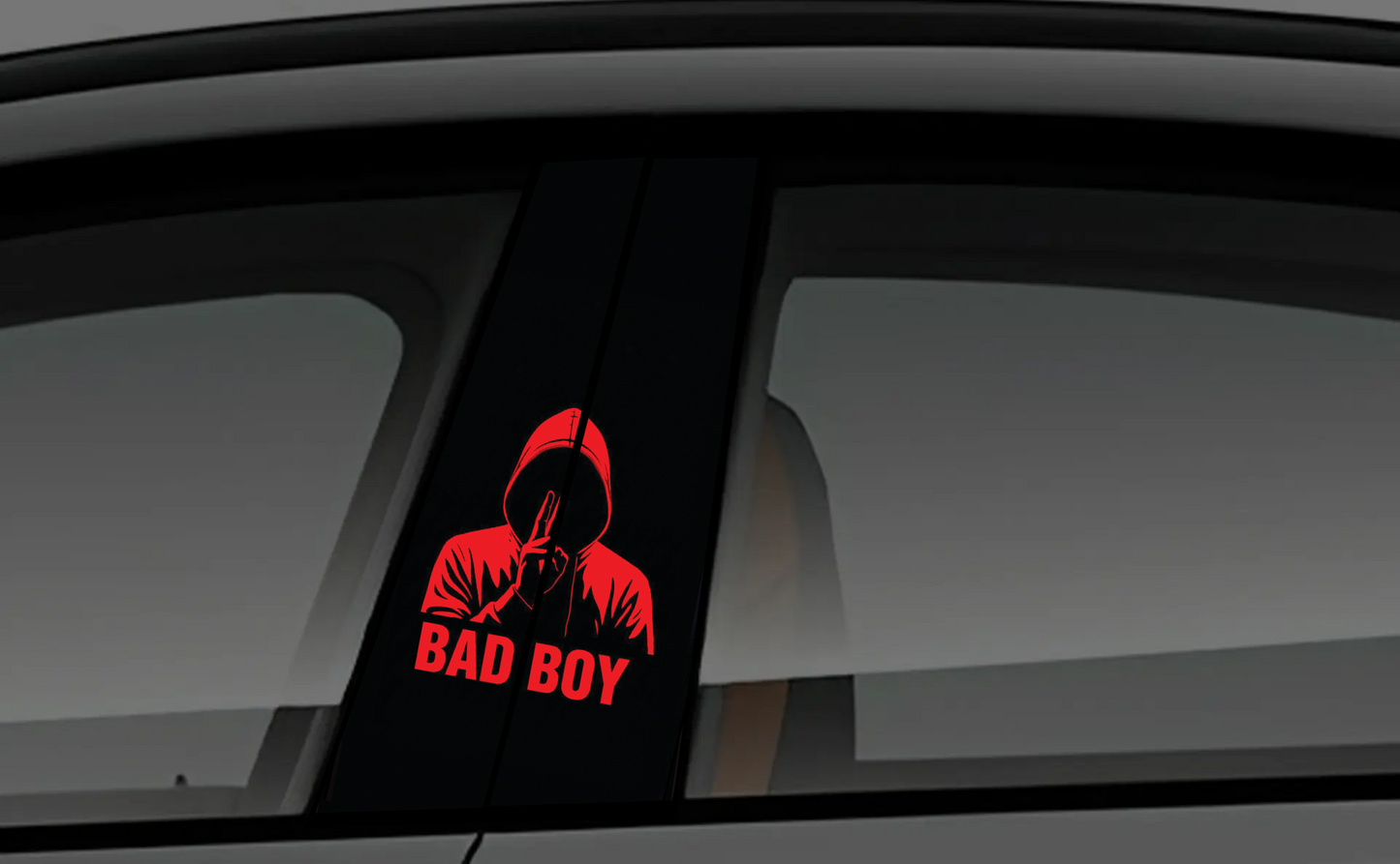 Cartoon Bad Cat with Thumbs Up Car B-Pillar Accent Decal