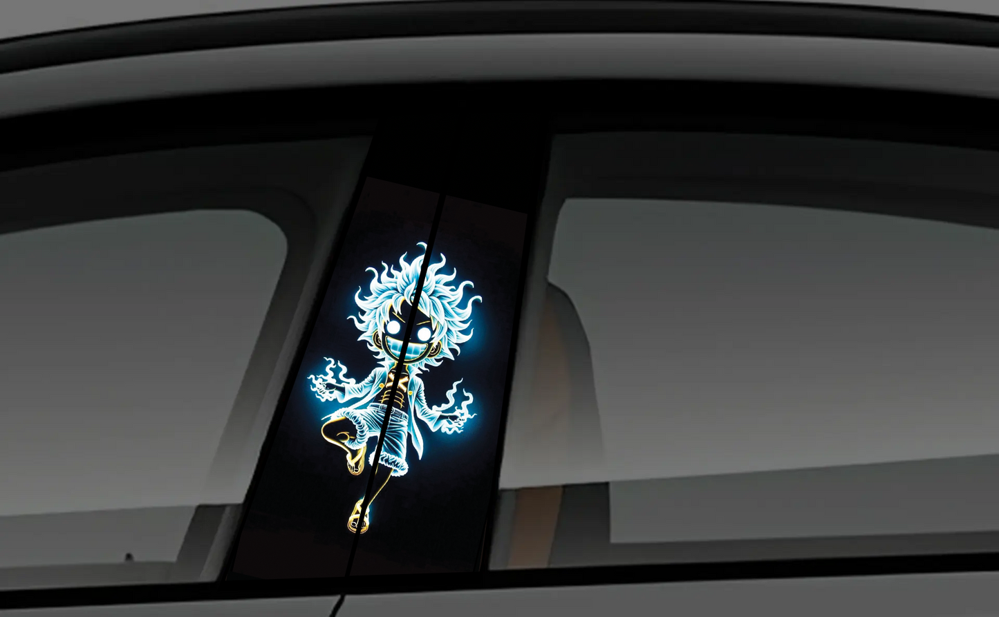 Howling Wolf with Red Splatter Car Pillar Vinyl Graphic