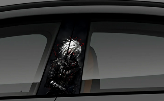 Flaming Skull Graphic Universal Car Door Pillar Wrap