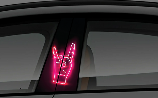 Aggressive Black Wolf with Red Eyes Car Pillar Sticker