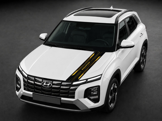 Signature Edition gold bonnet wrap on white SUV bonnet