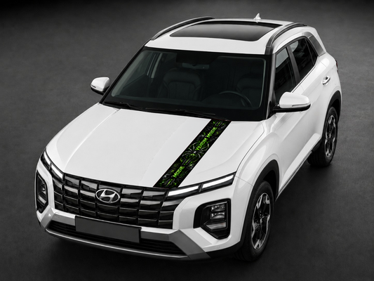 Venom Mode bonnet wrap on white SUV bonnet