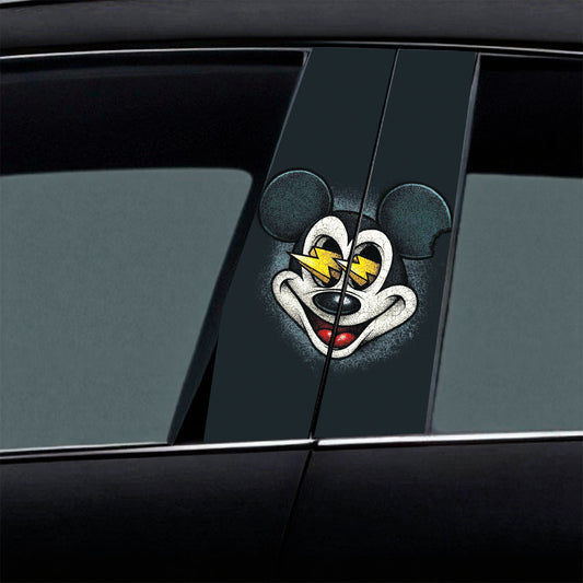 Dark Mickey With Electric Eyes Car B-Pillar Wrap