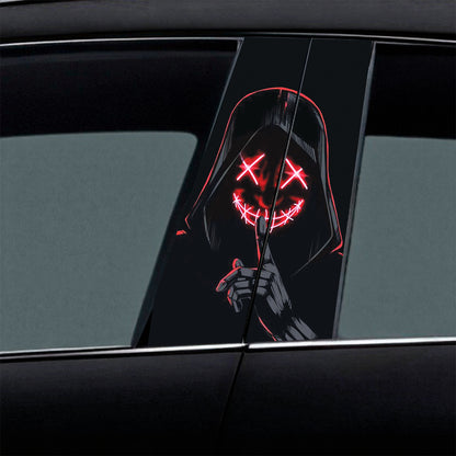 Neon Red Eyes XOXO Dark Car B-Pillar Wrap