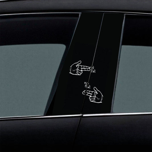 Pew Pew Hand Gesture Car B-Pillar Wrap