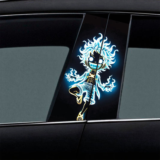 Neon Monkey D. Luffy Car B-Pillar Wrap
