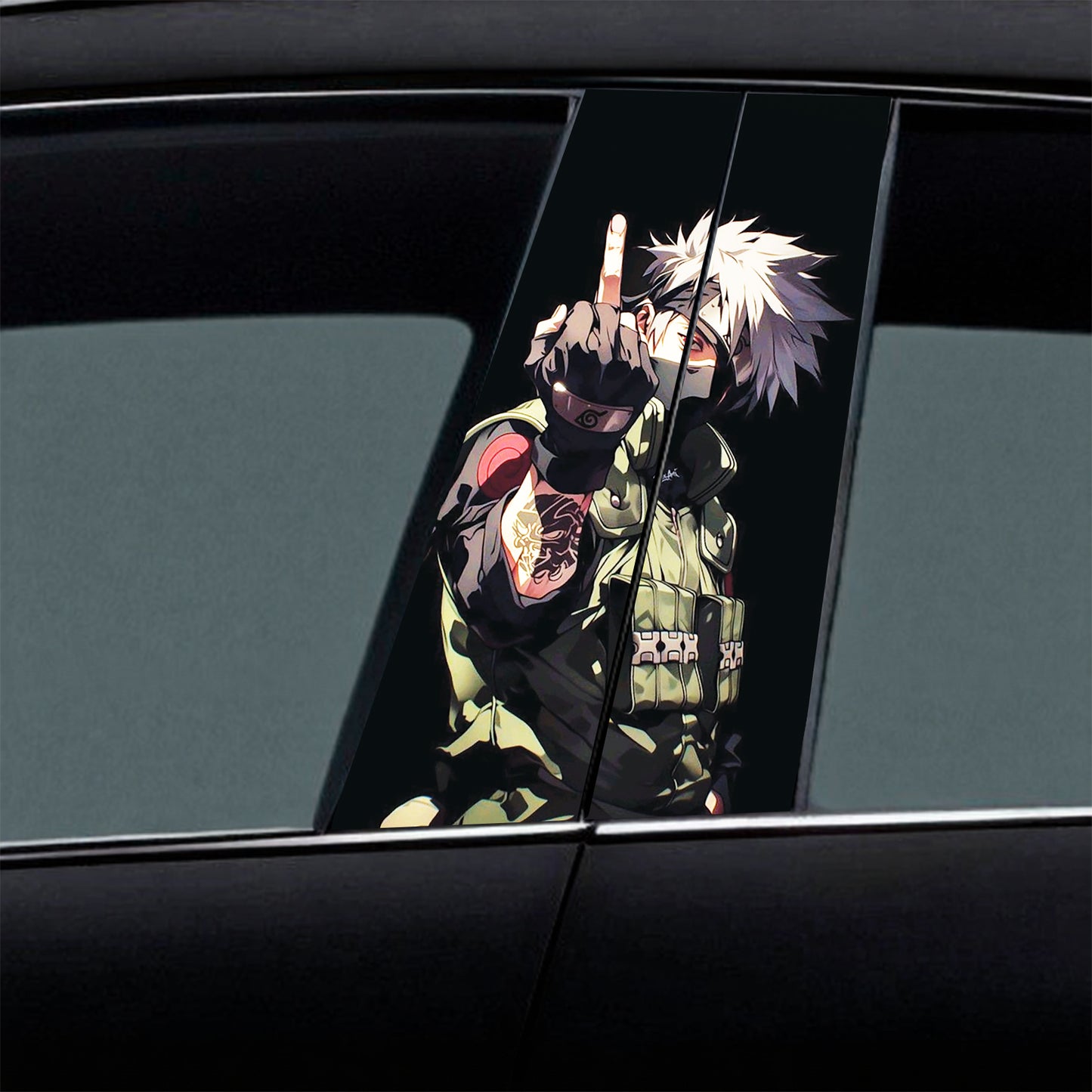 Kakashi Showing Middle Finger Car B-Pillar Wrap