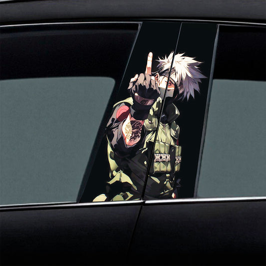 Kakashi Showing Middle Finger Car B-Pillar Wrap