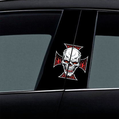 Skull With Red Cross Car B-Pillar Wrap