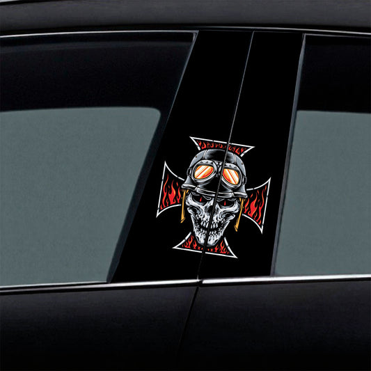 Skull Rider Rebel Car B-Pillar Wrap