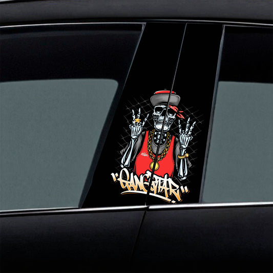 Gangster Skeleton Swag Car B-Pillar Wrap