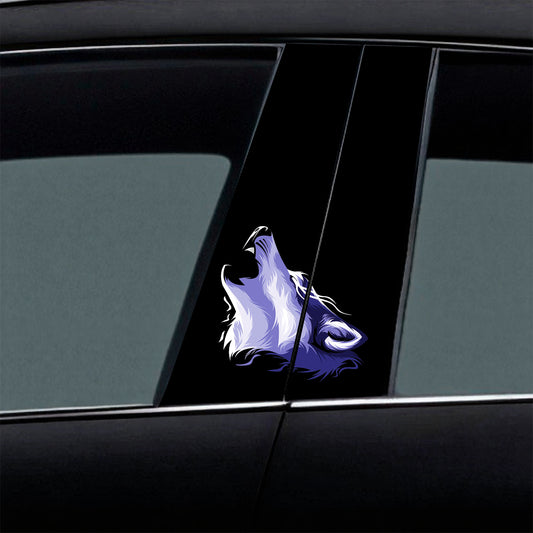 Midnight Frost Howling Wolf Car B-Pillar Wrap