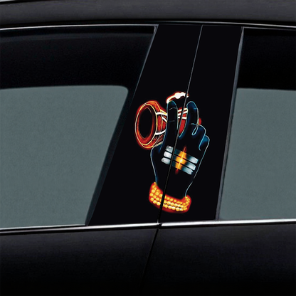 Neon Shiva's Hand With Damru Car B-Pillar Wrap
