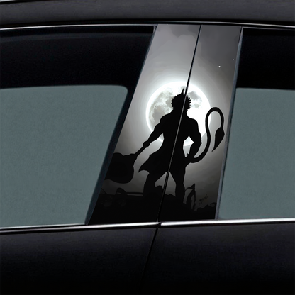 Moonlit Hanuman Silhouette Car B-Pillar Wrap
