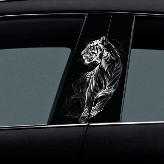 Smoke Art Tiger Car B-Pillar Wrap