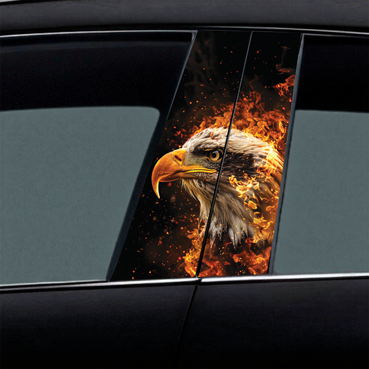 Blazing Fire Eagle Car B-Pillar Wrap