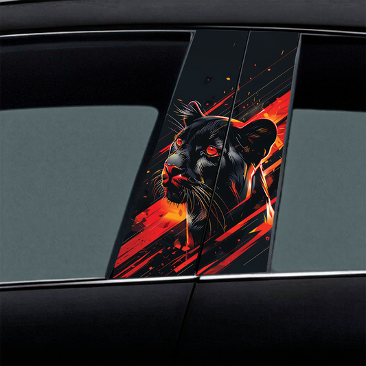 Red Storm Panther Car B-Pillar Wrap