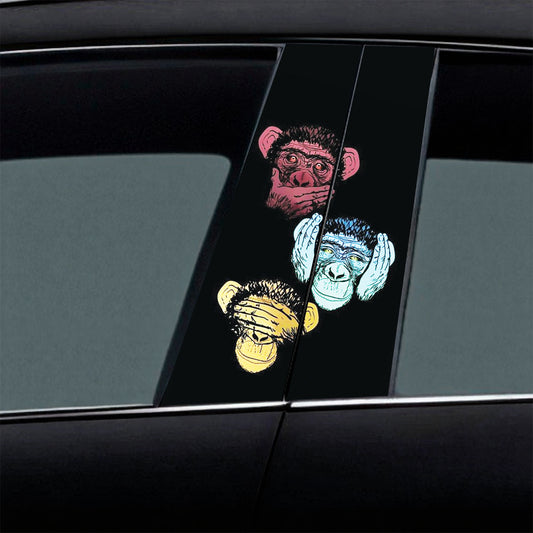 3 Wise Monkeys Car B-Pillar Wrap