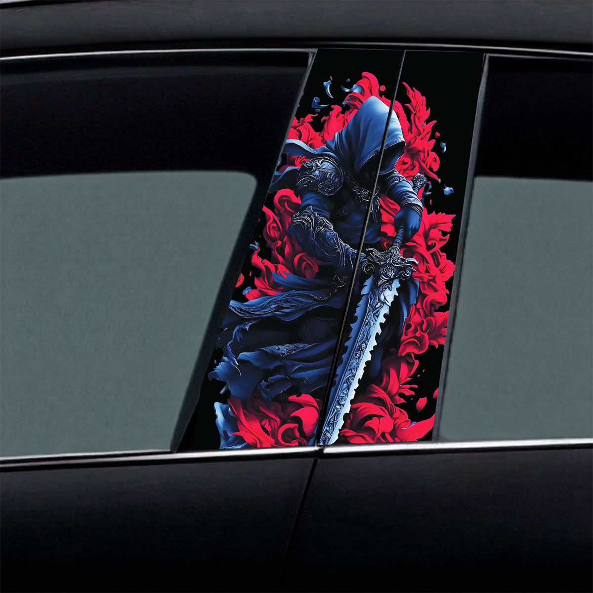 Dark Reaper Knight With Sword Car B-Pillar Wrap