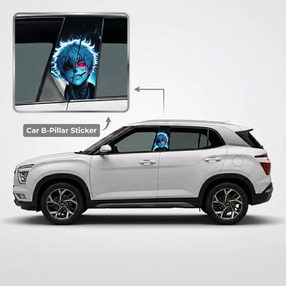 Gojo Satoru Smoking Car B-Pillar Wrap on Hyundai Creta