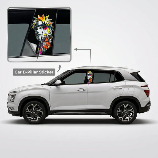 Naruto Uzumaki Car B-Pillar Wrap on Hyundai Creta