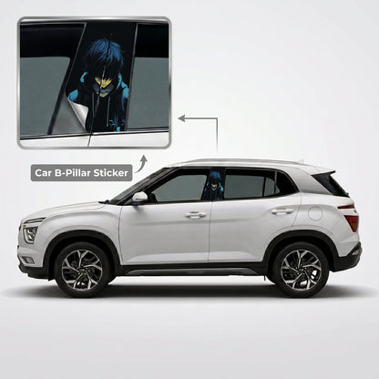 Sad Anime Boy Car B-Pillar Wrap on Hyundai Creta
