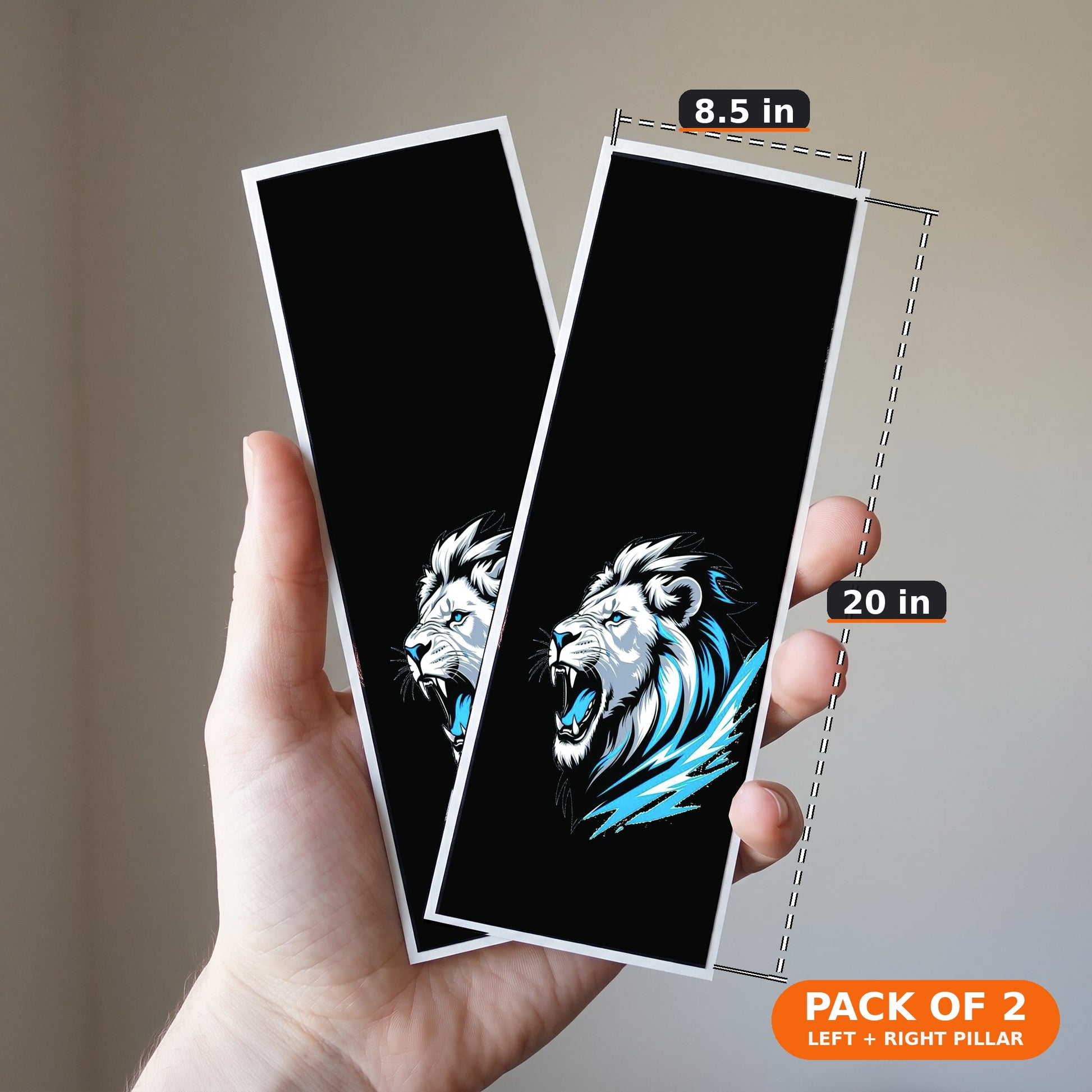 Stickerogy Car B-Pillar Wrap - Pack of 2 (Left + Right), size 8.5 x 20 in per piece
