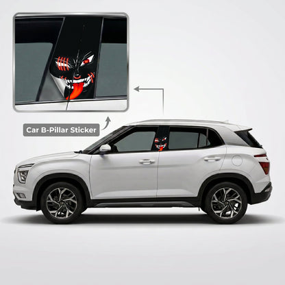 Dark Anime Devil Car B-Pillar Wrap on Hyundai Creta
