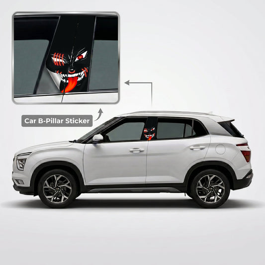 Dark Anime Devil Car B-Pillar Wrap on Hyundai Creta