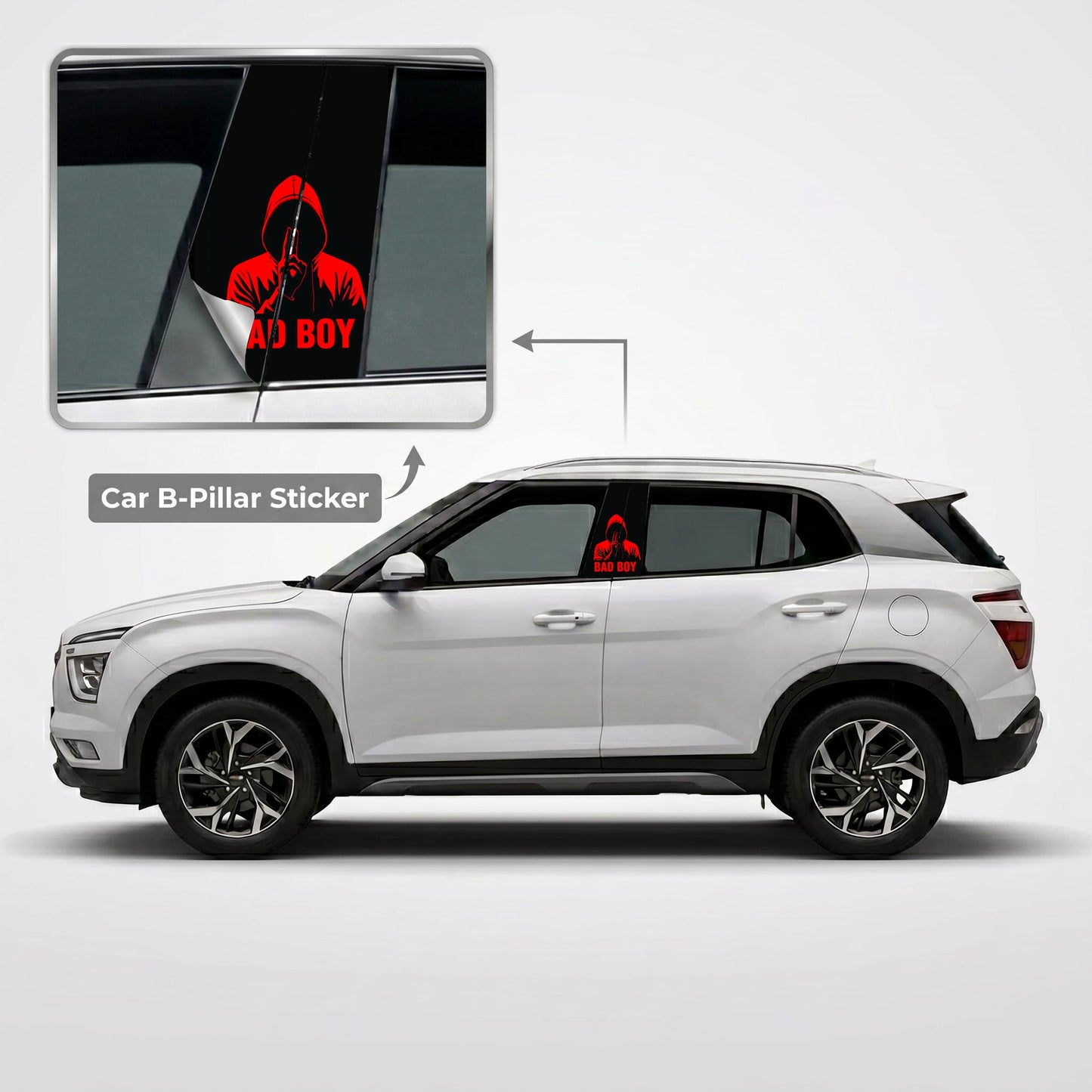 Bad Boy Car B-Pillar Wrap on Hyundai Creta