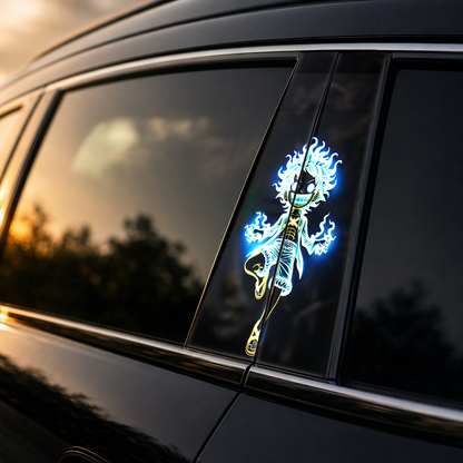 Golden hour on-car B-pillar wrap mockup