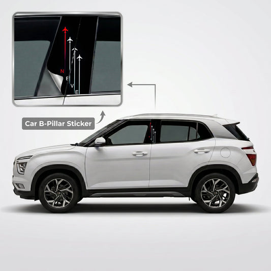 Never Car B-Pillar Wrap on Hyundai Creta