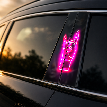 Golden hour on-car B-pillar wrap mockup