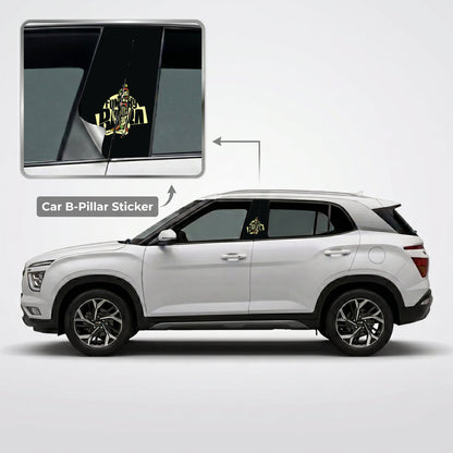 Funny Future Baba Car B-Pillar Wrap on Hyundai Creta