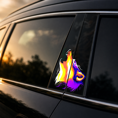 Golden hour on-car B-pillar wrap mockup