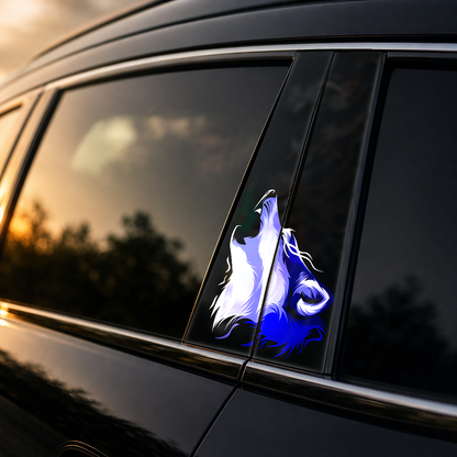 Golden hour on-car B-pillar wrap mockup
