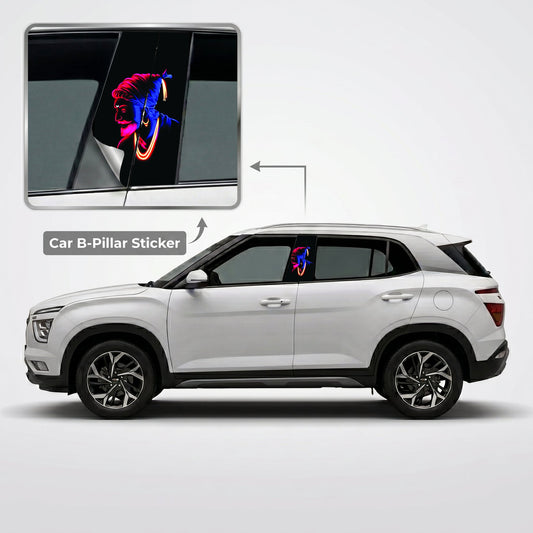 Shiva Ji Raje Car B-Pillar Wrap on Hyundai Creta