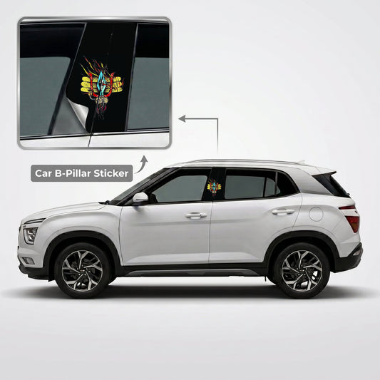 Mythical Shiva's Eye Car B-Pillar Wrap on Hyundai Creta