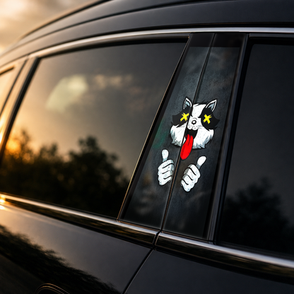 Golden hour on-car B-pillar wrap mockup