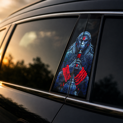 Golden hour on-car B-pillar wrap mockup