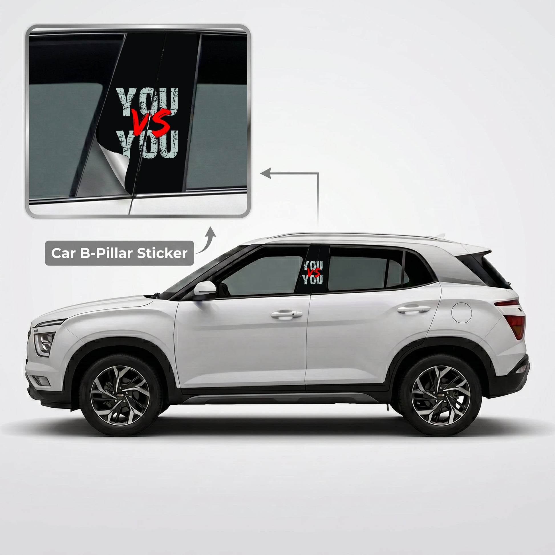 You Vs You Car B-Pillar Wrap on Hyundai Creta