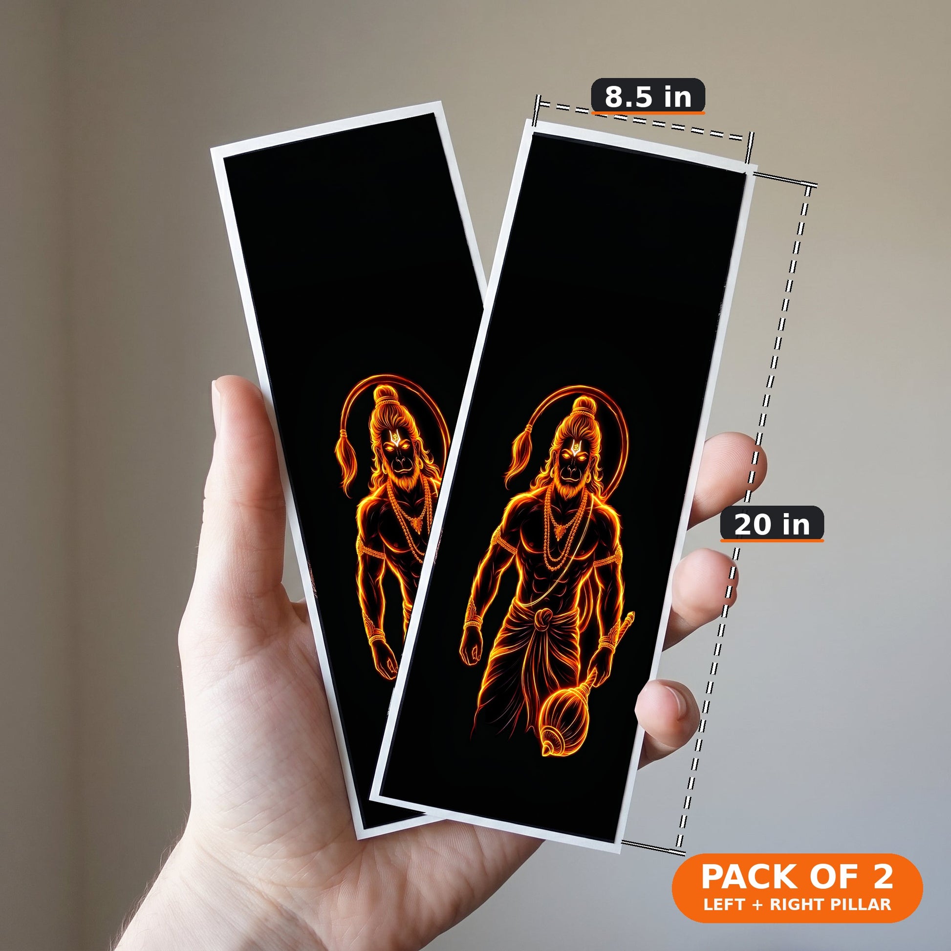 Stickerogy Car B-Pillar Wrap - Pack of 2 (Left + Right), size 8.5 x 20 in per piece